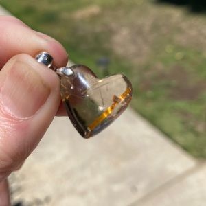 Pretty rutile heart pendant with 925 SS
